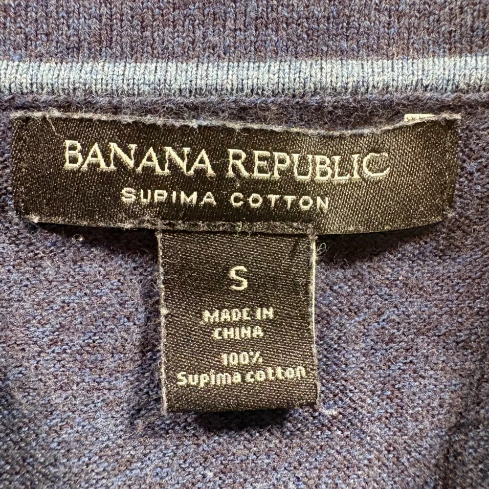 Banana Republic Polo Shirt Mens Small Navy Blue Supima Cotton Knit Short Sleeve